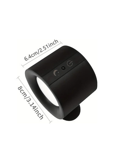 Fochsia Kinpho 360 Döner Led Duvar Lambası - Dokunmatik Kumanda, 10 Parlaklık, Usb Şarj, Beyaz Beyaz