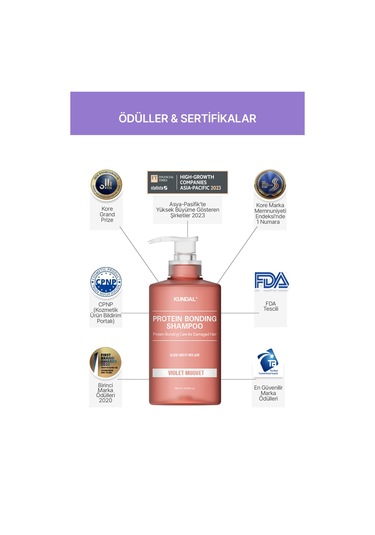 Kundal Violet Muguet Protein Kompleksi İçeren Onarıcı Bakım Şampuanı 500 ML