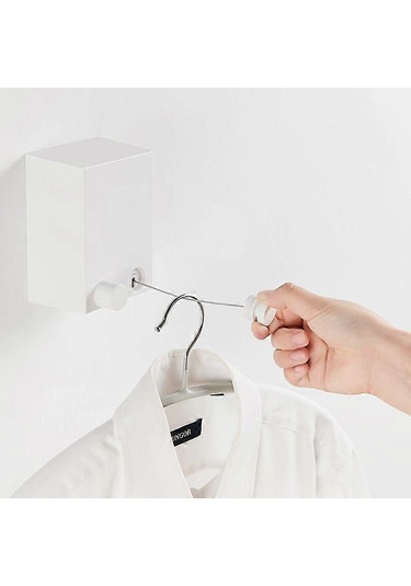 Ganzhoushop Delinmeyen Görünmez Çekme Giysi Kurutma İpi İç Mekan Teleskopik Çelik Tel Halat Banyo Elbise Askısı Çok Renkli