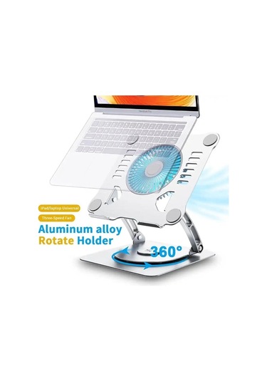 Ayarlanabilir Metal Laptop Standı Fanlı Notebook Tutucu Alüminyum Macbook Uyumlu Yükseltici