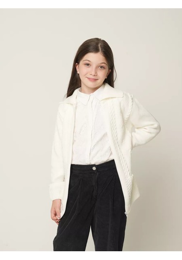 Sıgnora Style Kız Çocukları İçin Okul Hırka 174562162 Beyaz