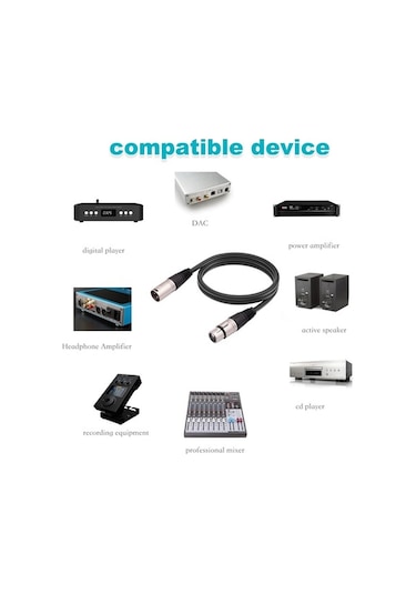 Fortunelane 7 Pin Xlr Mikrofon Kablosu, Ses Kablo, Kadın - Erkek Dengeli, Stüdyo Yayın Uygulaması