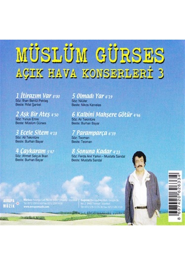 Müslüm Gürses Açık Hava Konserleri 3 - Cd