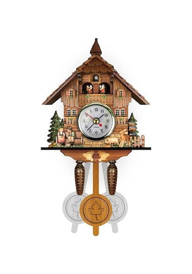 Artfulabode Yaratıcı Saat, Pop Özel Oturma Odası İskandinav Ahşap Guguklu Duvar Saati Dıy Asılı 010 Renkli