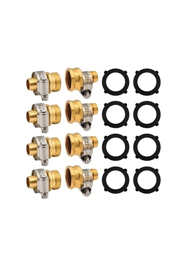 Trendooze Bahçe Hortumu Tamir Seti, 5/8 Ve 3/4 Inç Hortumlar İçin Kelepçeli Alüminyum Su Konnektörleri 0394 Diğer