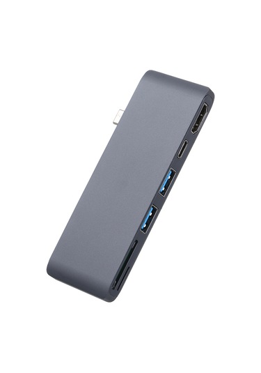 Shineyee Usb-c 6-in-1 Hub: 2 Usb 3.0, Hd 4k, 2 Kart Okuyucu Ve Pd Şarj - Windows/mac/linux Uyumlu, Taşınabilir Docking Station