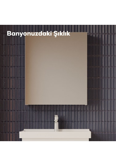 Creavit D20 60 Cm Melamin Aynalı Dolap Antrasit