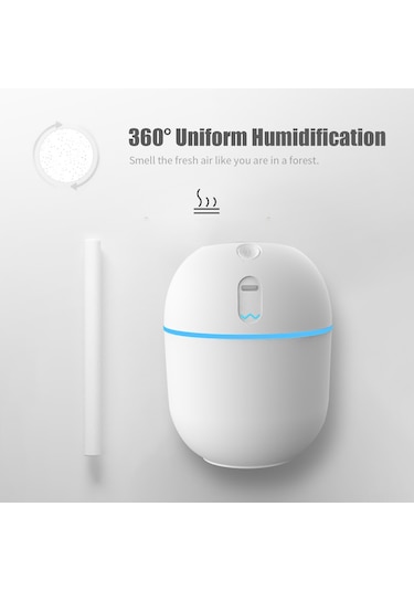 Honmex Portatif Mini Nemlendirici, Usb İle Çalışır, 220ml Hacim, 360 均匀 Nemleme, Otomatik Kapatma, Led Işık, Aromaterapi Uyumlu Pembe