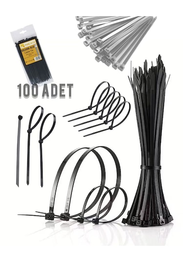 Siyah Kablo Bağı Cırt Kelepçe-nylon66 2.5 X 150mm - Siyah