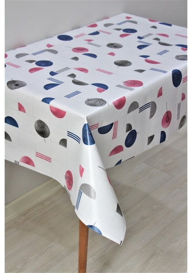 Elyaf Astarlı Silinebilir Pvc Muşamba Masa Örtüsü C134-1clbrgeo-pembe