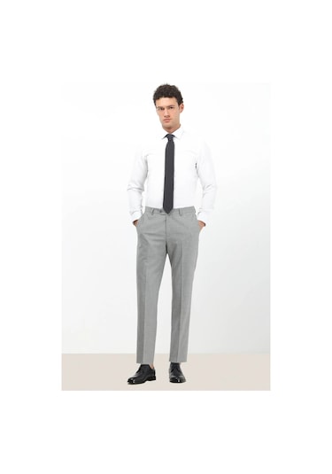 Kip Erkek Düz Slim Fit Dokuma Klasik Pamuk Karışımlı Gömlek Gm-4915 Beyaz Beyaz