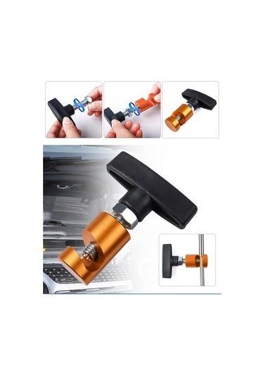 Samdoo Metal Araba Motor Kaputu Destek Çubuğu, Kayma Engeli Bakır Levha, 13mm Sabitleme, Tırnak Korumalı, Rastgele Renk