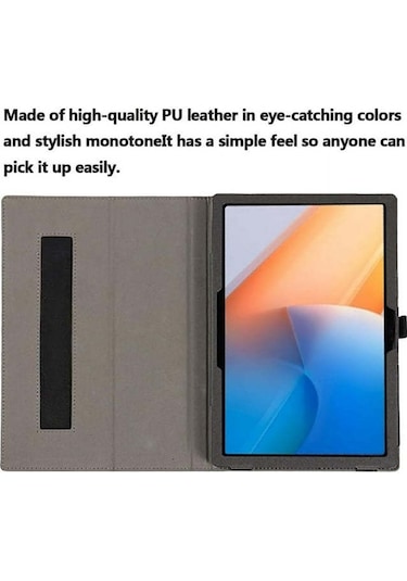 Jeemson Blackview Tab90 Wifi 11" Tablet Kılıfı, Tam Koruma, Çarpıtmaya Dayanıklı, Eldivenli Tutucu Ve Çok Açıklı Stand Özelliği, Siyah Pu Deri