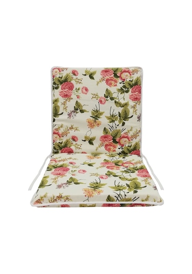 Sandalye Minderi Arkalıklı Lastikli Süngerli-4 Adet(Ingiliz Gülü) (521013441)