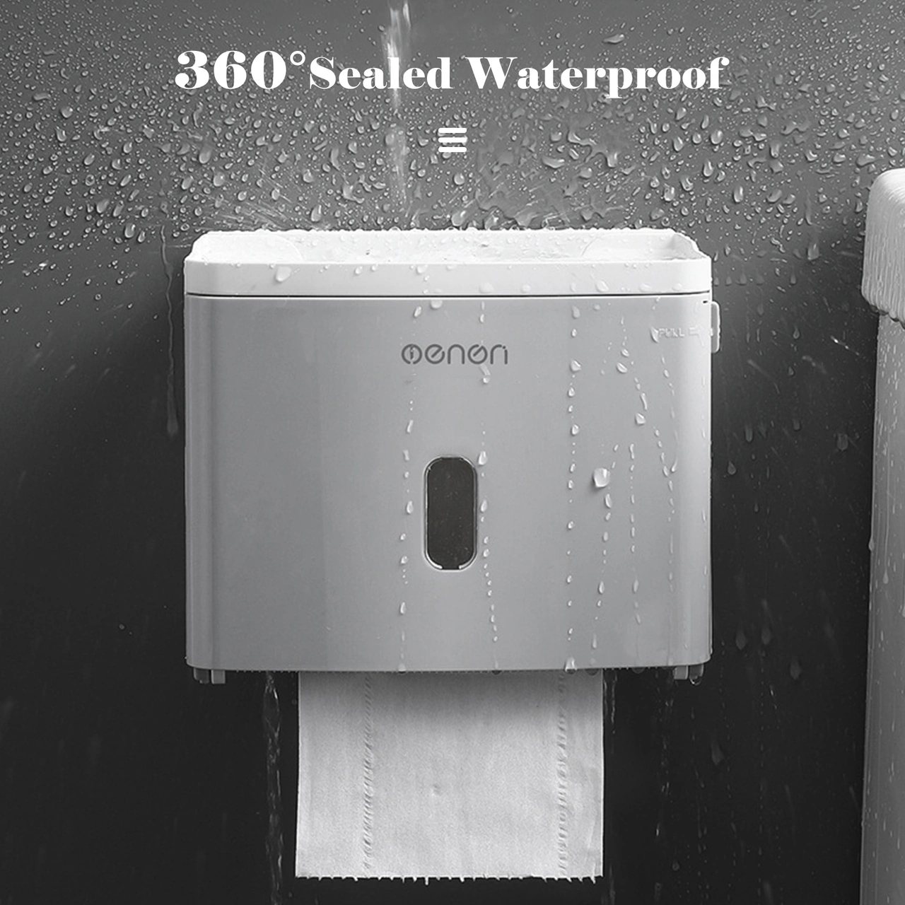 Youmex Gri Duvar Tipi Multifonksiyon Tuvalet Kağıdı Dispenseri - Abs Malzeme, Sezerye Penceresi, Serinimli Kilit, Kolay Kurulum Paspaslı Sticker Dahil