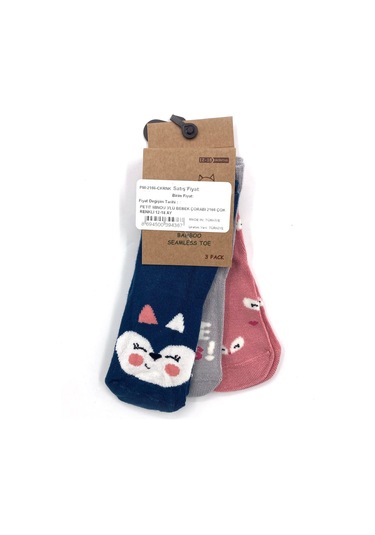 Petit Minou 3'lü Bebek Çorabı 2166 Çok Renkli