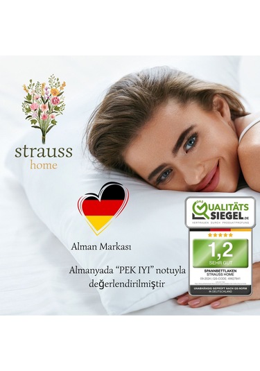 Strausshome Premium Lastikli Çarşaf %100 Pamuk Tek Kişilik / Çift Kişilik Özel Penye Oeko-tex Haki / Yeşil Haki - Yeşil