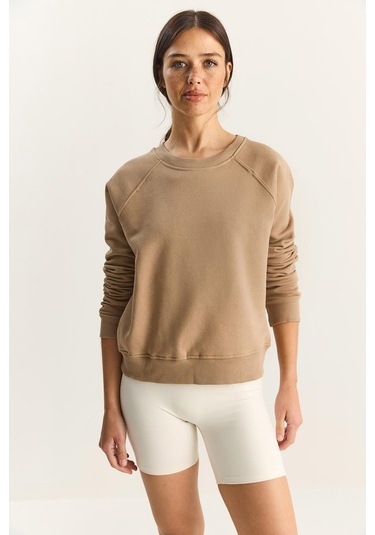 Shade Kadın Reglan Kol Oversize Sweatshirt 60283859 - Vizon