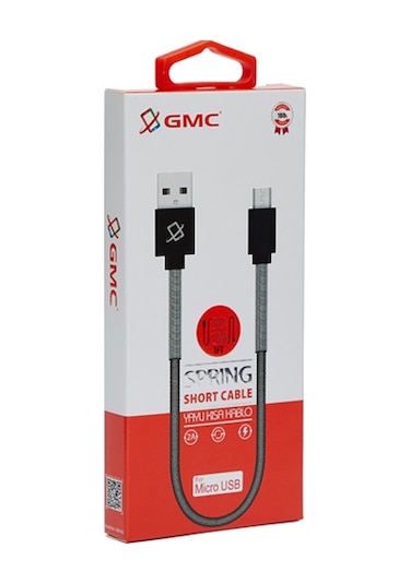 Gmc Micro Usb Spring Yaylı Kısa Kablo 30cm
