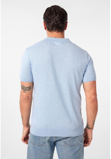 Gerhard Erkek Regular Fit Triko Polo Yaka T-shirt Açik Mavi