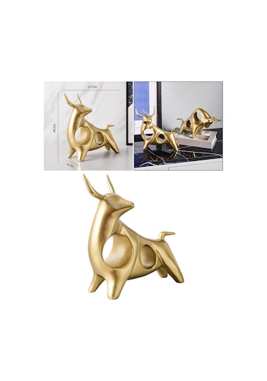 Homyl Sığır Heykel Öküz Yılı Süs Heykelcik Masa Üstü Yapıt B Tarif Edildiği Gibi