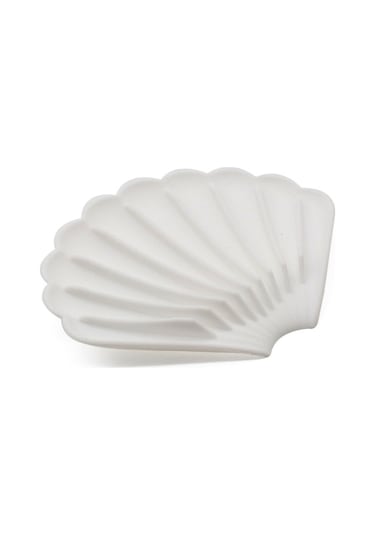 15x12.5x1.5cm Boşaltılabilir Silikon Sabun Kutusu Delik Yok Deflektör Sabunluk Kabuk Şekli Kaymaz Sabunluk Beyaz