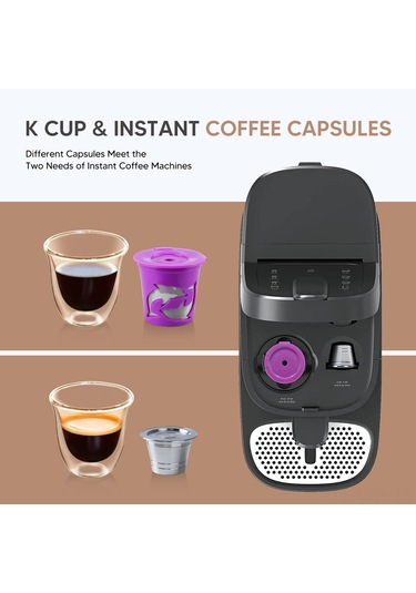 Monyee Instant Multı-pod 68 Mb Uyumlu 4g Paslanmaz Çelik Tekrarlı Kahve Kapsülü - Ev Kahve Makinesi İçin Yeniden Kullanılabilir Kapsül Gümüş