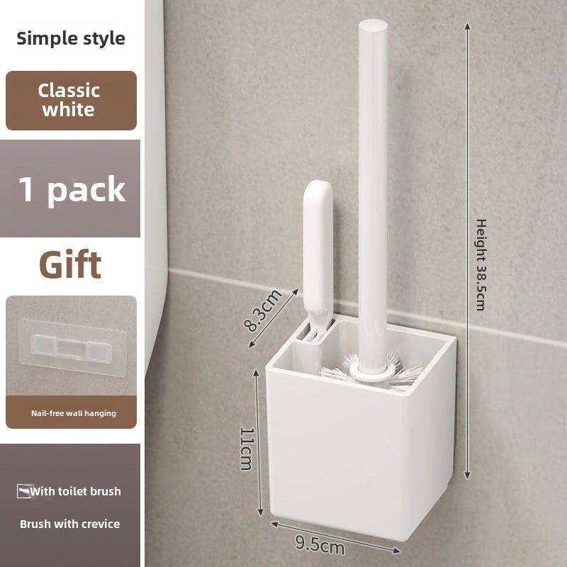 Monyee Duvar Üstü Kurulabilir, Delme Yok Tuvalet Fırçası Tutucu - Beyaz Tek Kova, Banyo Temizliği İçin Köşelere Ulaşır, Dayanıklı Plastik Malzeme Diğer