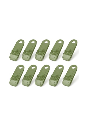 Tenfowee Kuvvetli Tutucu Nylon Çadır Klipsi - Feneri, Tente, Caravan Uygun - 10 Adet Koyu Yeşil - Dış Mekan Kamp Malzemesi Koyu Yeşil