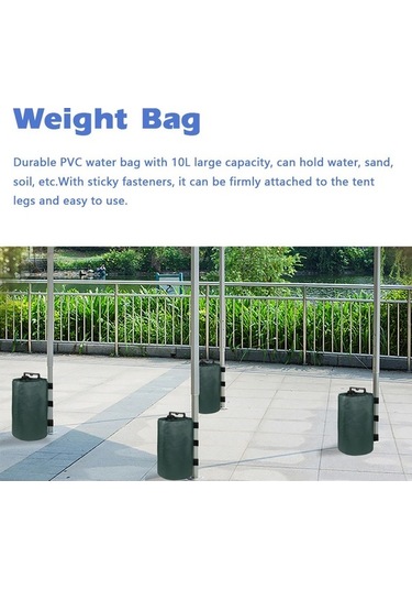 Didadodo Pvc Çadır Ağırlık Çantası - 10l, Yeşil/siyah, Renkli Seçenekler Siyah Siyah