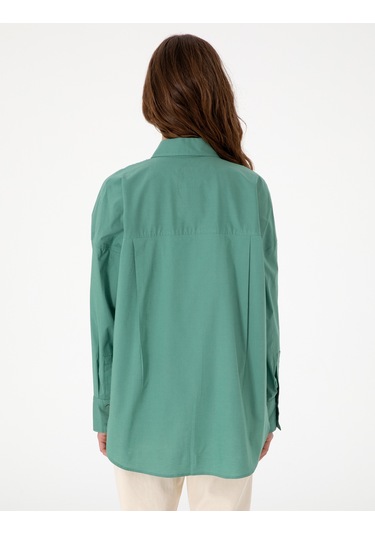 Pierre Cardin Kadın Yeşil Gömlek Desenli 50313596-vr054 Yeşil