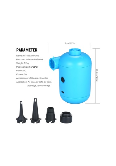 Taşınabilir Usb Elektrikli Hava Pompası Hava Yatağı Tekne Kanepe Araba Kamp İçin Otomatik Hava Şişme Pompa