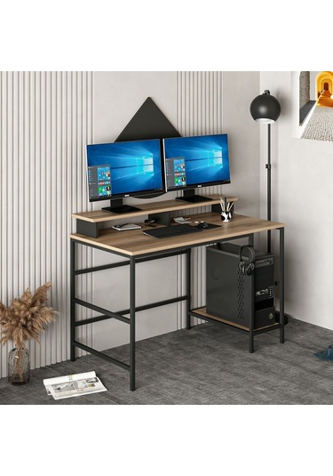 Minarmobilya Minar Greta Çalışma Masası Modül2 - Dore/Siyah Ceviz