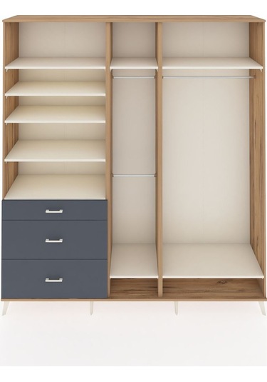 Hyperion Dolap 9 Raflı 3 Çekmeceli 3 Askılı 220x44x243 Çam-aytaşı/antrasit Aytası/antrasıt Hyperion Dolap 9 Raflı 3 Çekmeceli 3 Askılı 220x44x243 Çam-aytaşı/antrasit Aytası/antrasıt