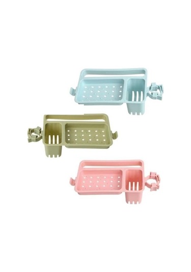 Buffer Musluğa Takılan Sünger Havlu Askılı Sabun Hazneli Mutfak Banyo Lavabo Düzenleyici Organizer Çok Renkli