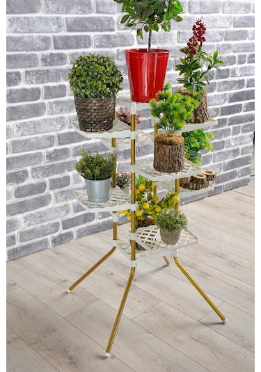 Fullreyon Vailante 8'Li Çiçeklik Saksı Standı Dekoratif Saksılık Diğer