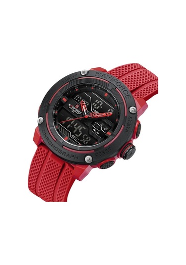 Naviforce Erkek Kol Saati Analog & Dijital Silikon Kordon 2213 Siyah - Kırmızı