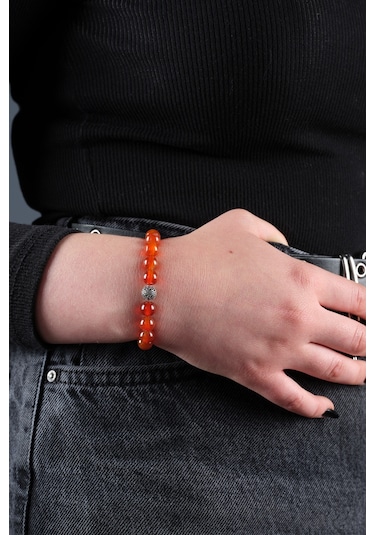 Ssilhoutte Doğaltaş Sertifikalı Akik Doğal Taş Nazar Bilekliği Gümüş Aparatlı Kadın Ve Erkek Doğal Taşlı Bileklik Çok Renkli