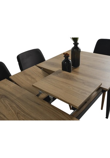 Ada Yemek Odası Takımı Yemek Masası + 4 Adet Sandalye Kahverengi