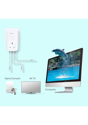 TP-Link TL-PA8033P KIT AV1300 3 PORTLU GIGABIT PASSTHROUGH POWERLINE BAŞLANGIÇ KİTİ