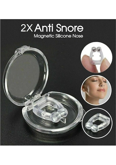 Vkemall Burun Klipsi Horlamayı Durduran Anti Horlama Uyku Manyetik Silikon Uyku Yardımı Şeffaf