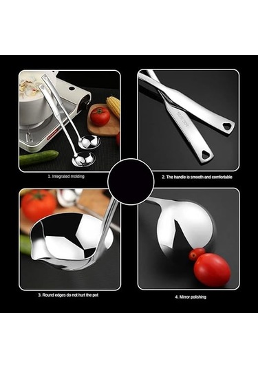 304 Paslanmaz Çelik Mutfak Çorba Kaşığı Punch Çorba Kaşığı Aydınlatmalı