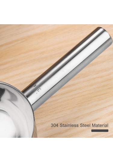 Leezsing 8 İnç Çelik Kova: Çok Amaçlı Buz, Un, Tahıl Ve Çay Kovalı - Gümüş Renkli Ergonomik Kollü 500 Adet/kutu Gümüş