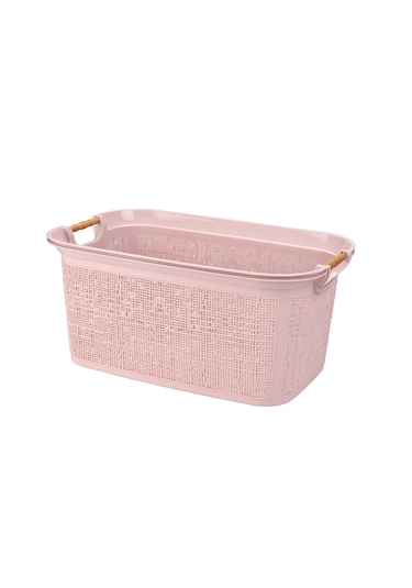 Practical Kulplu Temiz Çamaşır Sepeti & Sele-pembe Pembe