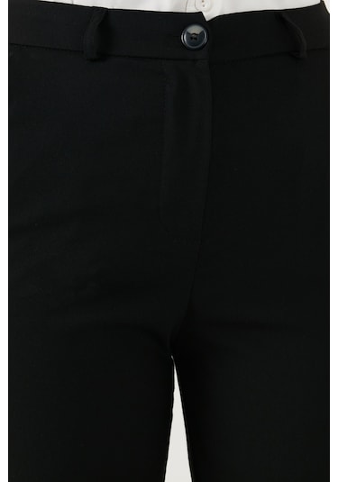 Lela Yüksek Bel Regular Fit Bol Paça Bayan Pantolon 611Pl030W4 Siyah