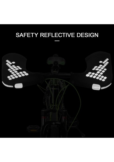 Xindoker Sbr Ve Spandex Mont Bisiklet Eldiveni - Yansıtıcı Bantlı, Rüzgar Ve Soğuk Korumalı, 205g Ağırlık Siyah