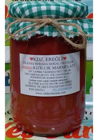 Şekersiz Kızılcık Marmelatı 700 G