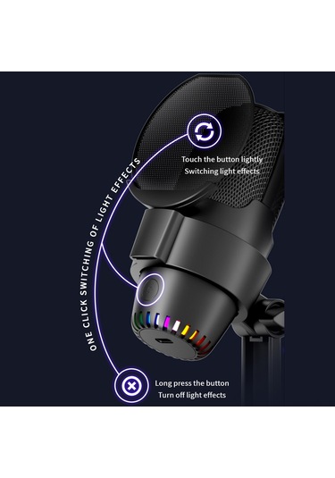 Xindoker M9 Usb Mikrofon: Siyah, Beyaz, Pembe Renk Seçenekleri, Dokunmatik Düğmeler, İos/android/windows Uyumlu