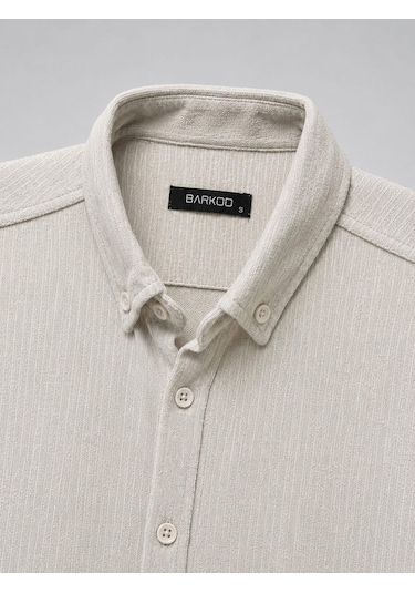 Classics Men Plus Barkod Uzun Kol Slim Fit Erkek Gömlek - 7578 Gri