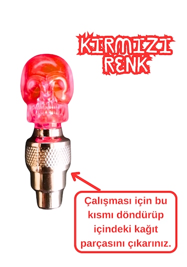 2 Adet Kırmızı Renk Hareket Sensörlü Led Işık Sibop Kafatası